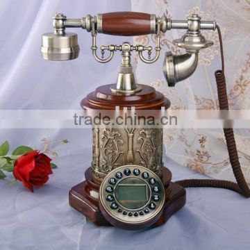 Pretty antique telephone,retro wooden telephone