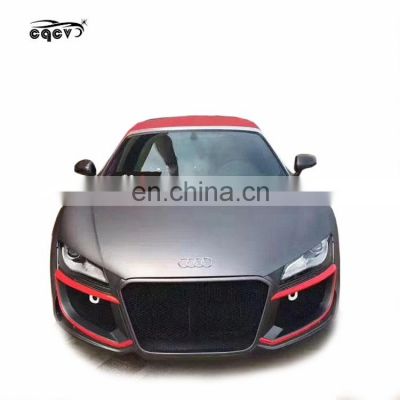 High quality R style body kit for audi R8 front bumper rear bumper side skirts and rear spoiler for audi r8