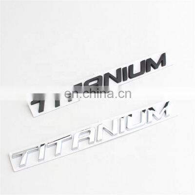 For TITANIUM Chrome Black Metal 3D Letter Custom Car Trunk Sticker Badge Emblem Decal