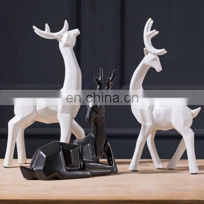 Nordic ceramic crafts moose set pieces of art