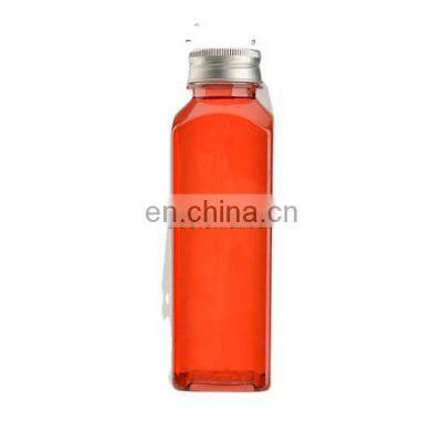 Disposable PET plastic juice bottle with screw cap