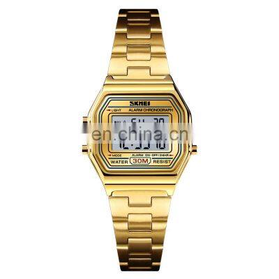 Luxury SKMEI 1415 wholesale watch 3atm water resistant watch men wristwatch stainless steel rose gold digital watch