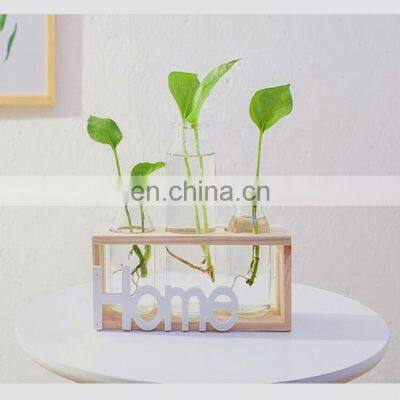 Home decoration Plant water bottle wood organizer