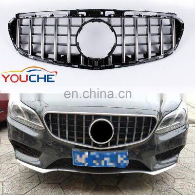 W212 GT R style front bumper grille mesh for Mercedes Benz E class W212 2014-2016 Silver E200 E250 E400