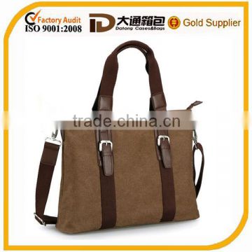 cotton canvas tote bag with leather handle