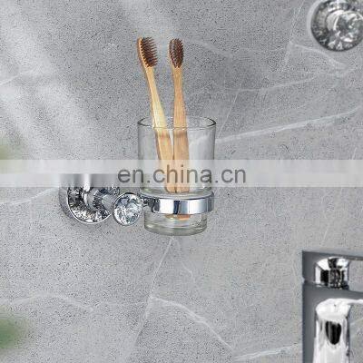 Household Metal Wall Mounted Glass Tumbler Holder Toothbrush Cup Holder