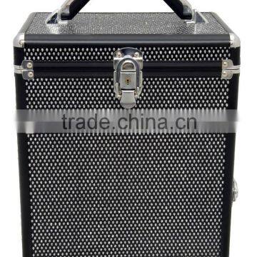 Professional Makeup Cosmetic Train Case Jewelry Organizer,Krystal Black Cosmetic Travel Carry Case photo-2