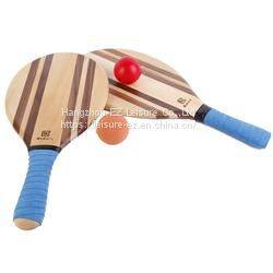 Includes 2 Paddles and 2 Balls Blue Grip Frescobol Wood Beach Racket Set