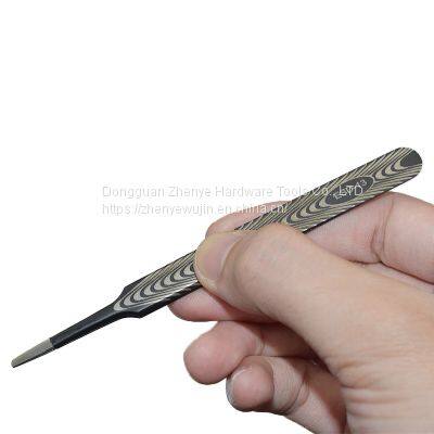 Precision Stainless Steel Hard Anti-static Tweezers Bird's Nest Hair Picking Clip Maintenance Tweezers Pointed Elbow With Texture ESD-13 Tweezers photo-3