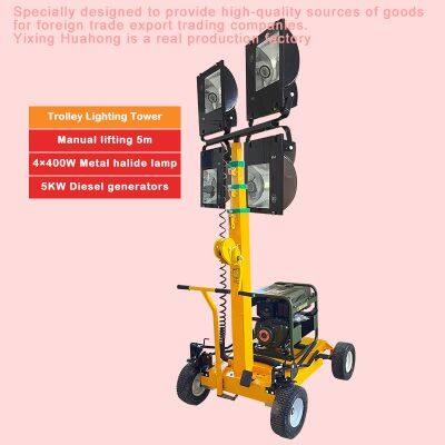 Trolley Lighting Tower LED Mobile Lamp Telescopic Light Towers photo-3