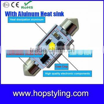 aluminum heat sink,non-polarity Led Dome Light High Power 2led 10w Festoon Light