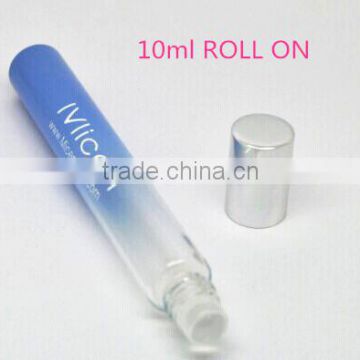 10ml colored repair oil glass roll on bottle,slim roll on cosmetic glass bottle