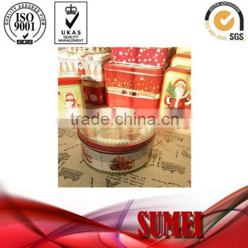 empty round christmas gift metal tin boxes