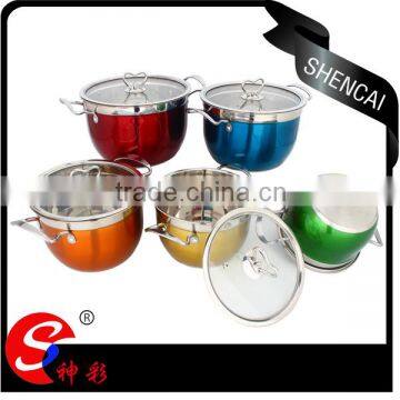 10 pcs hot sale Classical Fashion Good Quality Cheap Price Colorful Stainless Steel Cookware