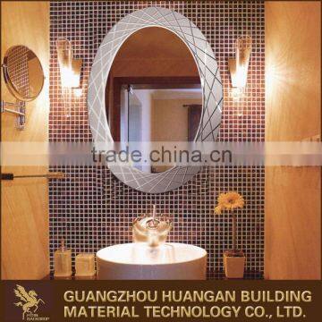 Real estate project mirror oval bathroom mirror for hotel project