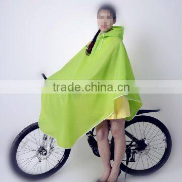 Waterproof Fashion Green Plastic Bike Rain Poncho