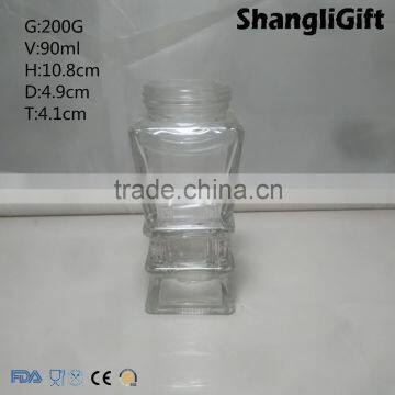 90ml square base cosmetic glass bottle with screw lid                        
                                                                                Supplier's Choice