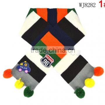 Wholesale Fashion Boys Girls Children Autumn Winter Knitted Scarf With Colorful Balls photo-2