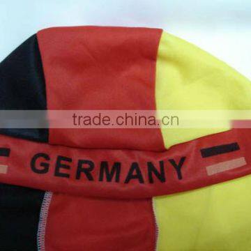 souvenir hat Sport fans different country flag head tie scarf, promotional gife cap,newest germany flag head tie scarf