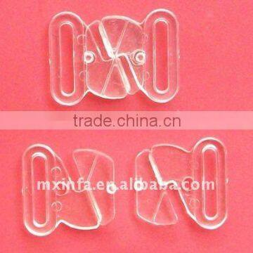 Swimwear clear plastic clasp