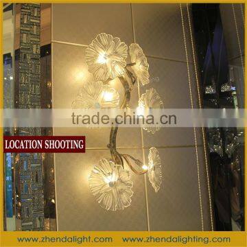 bronze frame clear flower glass wall light