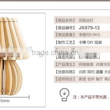 LED Wood table lamp JK-879-12 Hotel bedside table lamps restaurant wooden led table Light