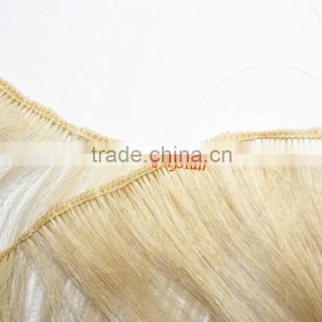 hand tied hair weft remy blonde weft hair extensions noble gold hair