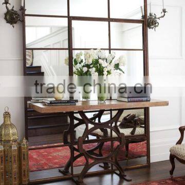 Retro Cast Iron Side Table or Mirror Table, with Wooden Top