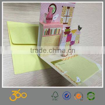 lovely paper card,hot sale new born baby greeting card good quality