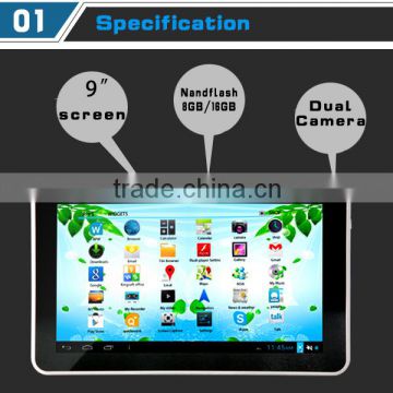 4gb ram tablet 9inch dual sim card con batteria a lunga durata