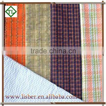 Drapery soft plaid yarn dyed 100% cotton seersucker fabric