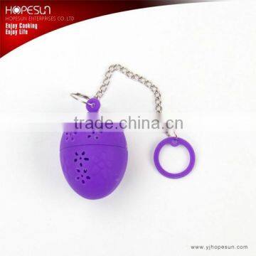 Oval shape silicone tea infuser in purple