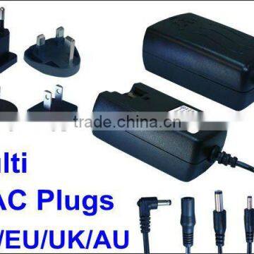 UL/CE/GS/BS/SAA/PSE 12V Interchangeable Plug Adapters