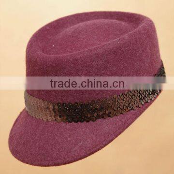 Custom Wool Felt Ivy Women Cap Hat Wholesale Wool Felt Lady Hat