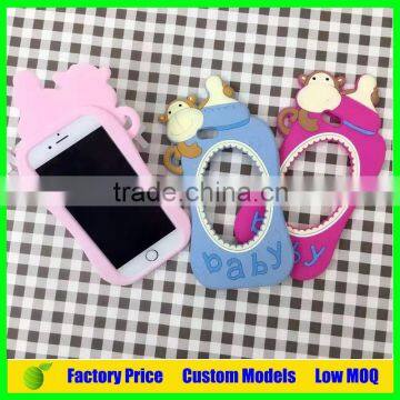 Monkey baby feeder custom Silicone mobile 3d phone case for Iphone 6 6plus cell phone back cover case