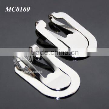 High Polished Stainless Steel Promotional Bulk Silver Color Blank Spring Metal Money Clip Wholesale