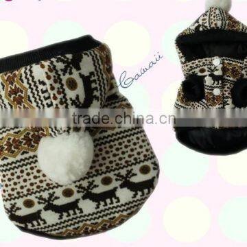 Red Christmas Fleece Dog Hoodie Clothes Superwarm photo-3