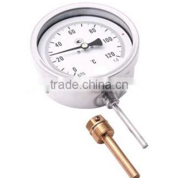 Remote transmitter bimetallic thermometer