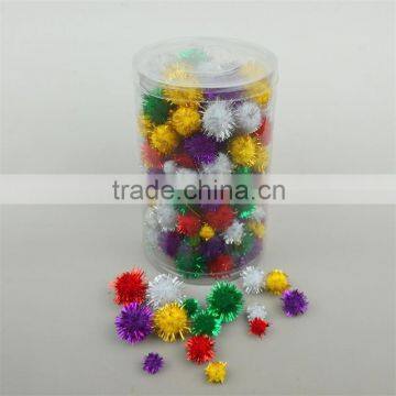 PVC barrel glitter pompoms