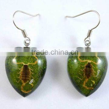 Handmade High Quality Round Selling Amber Stone Earrings