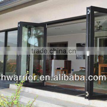 Aluminum bi-folding door with thermal break profile