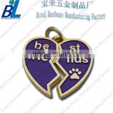 Creative break heart enamel pendant for necklace and keychain