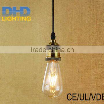 New Vintage Pendant Light Holder brass vintage finished AC 90-260V E27 Pendant Lamp Holder Wire+Ceiling Base