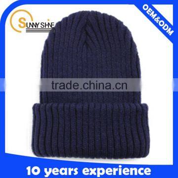 Good Quality Custom Plain Cuff Knitted Beanie