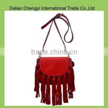 Manual simple design ladies pu crossbody bag with tassels                        
                                                Quality Choice