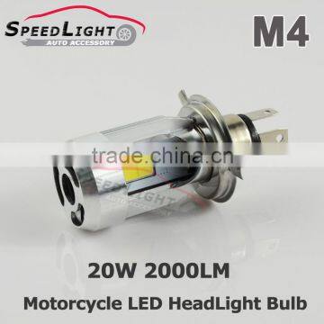 New Arrival M4 Built-in Coolling fan 20W H4 Motorcycle Headlight LED Bulb