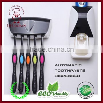 Automatic toothpaste dispenser & toothbrush holder