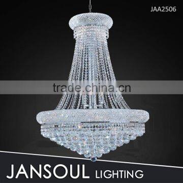 Chrome adjustable size crystal pendant lamp