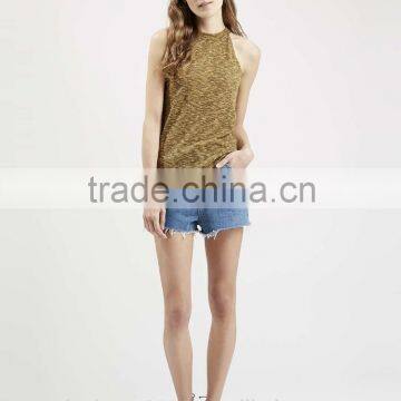 High Collar Vertical Stripes Vest