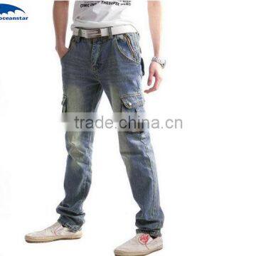 Denim Jeans Men Perfume Full Length Pants Zipper Fly Pockets Trousers Cotton Fabric Skinny Pant